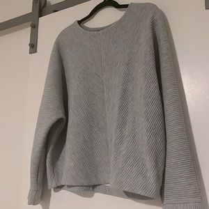 NEW Target New Day Ribbed Grey Sweatshirt Boxy Top LARGE Diagonal Pattern